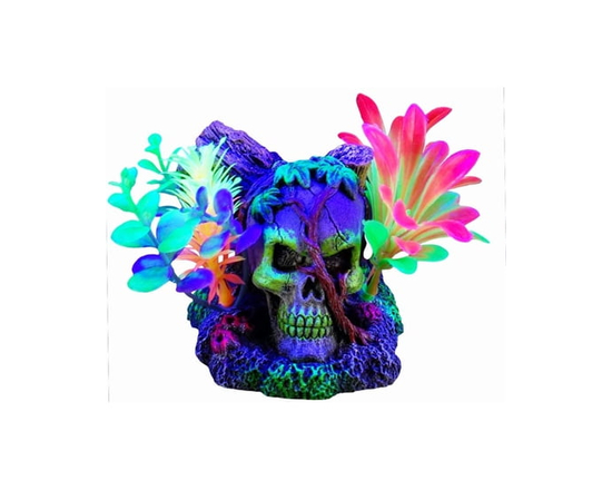 Marina iGlo Aquarium Aquarium Ornament, Skull Castle - 4.5 in H x 3.5 in W x 3 in H