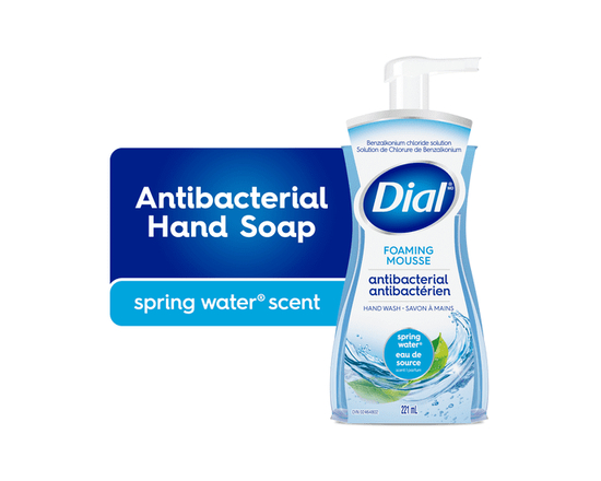 Dial Antibacterial Foaming Hand Wash, Spring Water Scent, 221ml, Dermatologist Tested, pH Balanced, Free from Silicones, Parabens, Phthalates, SLES/SL