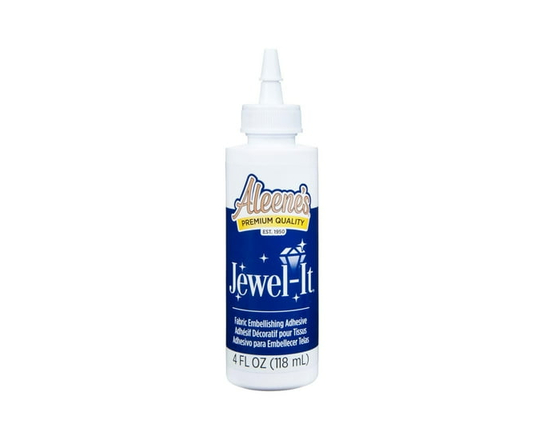 Aleene’s Jewel-It Embellishing Glue 4 fl oz – Clear Fabric Adhesive for Gems & Rhinestones, Quick-Setting Craft Glue with 24-Hour Dry Time - 4 fl oz
