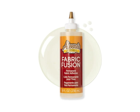 Aleene’s Fabric Fusion 8 fl oz – Permanent No-Sew Fabric Adhesive for Clothing, Denim & Polyester, Clear-Drying Flexible Bond with 4-Hour Dry Time - 8