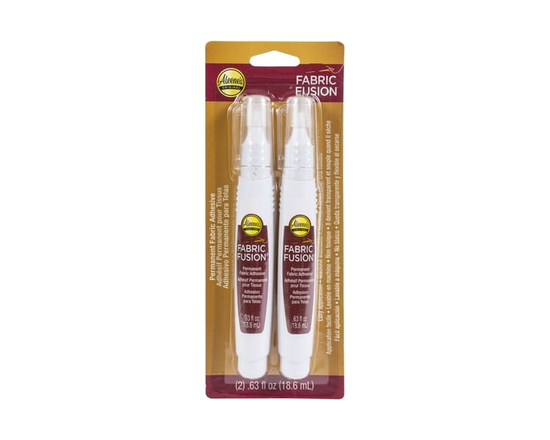 Aleene's Fabric Fusion Permanent Adhesive Pen, 0.63 fl. oz. 2 pack, Precision Application, Nontoxic, Dries Flexible in 4 Hours, Strong Bond on Fabrics