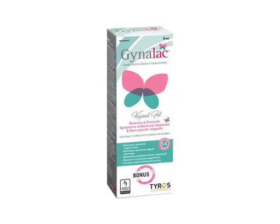Gynalac Vaginal pH Gel 35ML   BV Treatment & Prevention   Non-Antibiotic Formula   Relieves Odor, Discharge, Dryness & Itch   For Women 18+