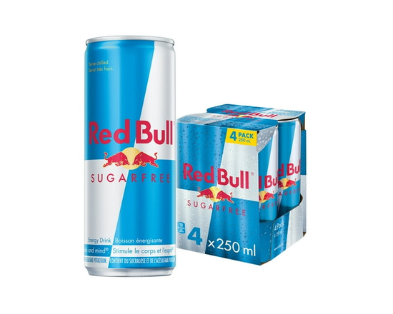 Red Bull Energy Drink, Sugar Free 4X250ML - 250 mL