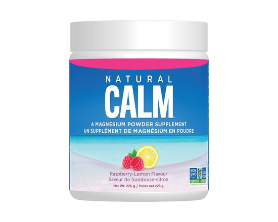 Natural Calm Magnesium Citrate Powder (Raspberry Lemon Flavour), 226g - Quick Absorbing - Loved Magnesium Drink