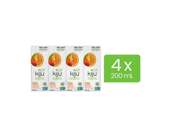 Kiju Organic Mango Orange Fruit Juice Boxes 4 x 200 ml - 4x200ml