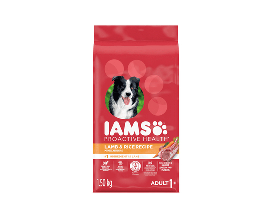 Iams Minichunks Adult Dry Dog Food Lamb & Rice Recipe 1.5kg - 1.5kg