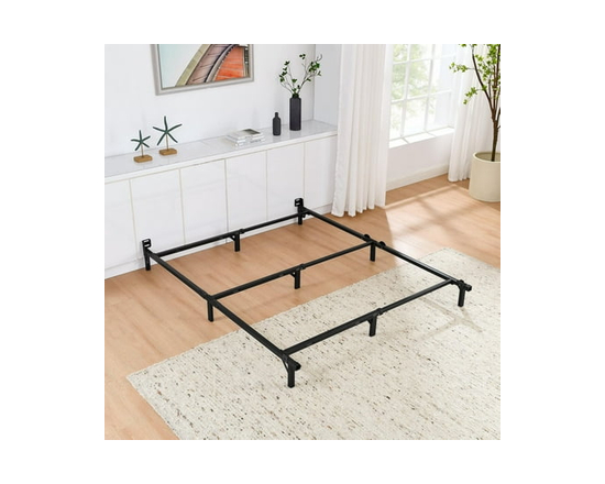 Mainstays 7" Twin/Full/Queen Size Adjustable Metal Bed Frame, Black, Box Spring Required