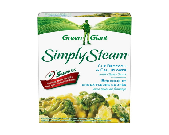 Green Giant Simply Steam* Cut Broccoli & Cauliflower with Cheese Sauce - 250 g