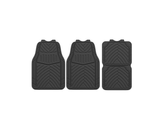 AUTO DRIVE 4-PIECE All Season Car Floor Mats Black