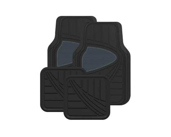 AUTO DRIVE 4-PIECE All Season Two-tone Medium Heavy Car Floor Mats