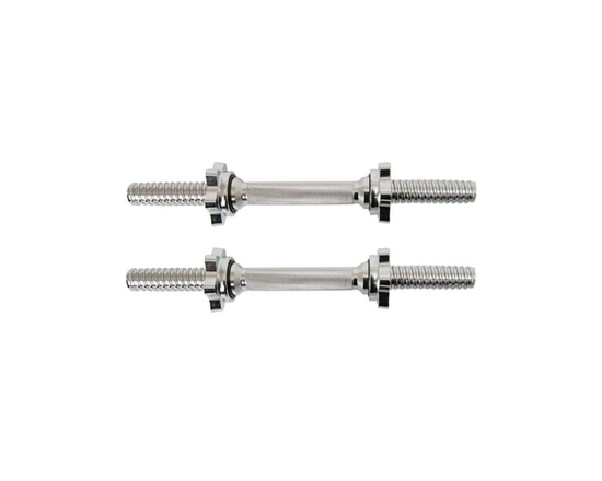 Barres d’haltères standard 35,6 cm GoZone – Extrémités filetées – Argent