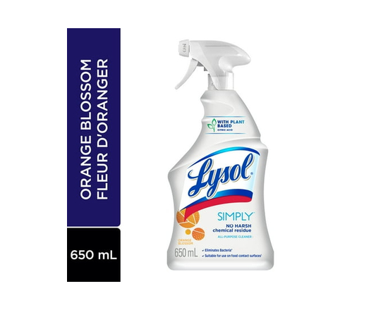 Lysol Simply™ All Purpose Cleaner,Multi-surface cleaner trigger, Orange Blossom, 650 mL - 650 mL