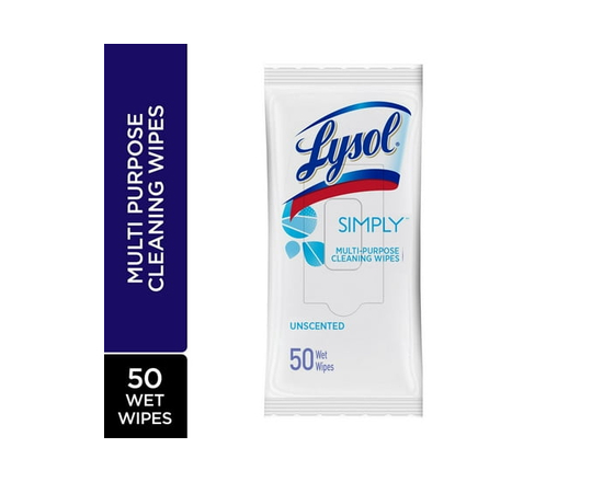 LYSOL® WIPES Flat Pack - SIMPLY™ , Natural Cleaner, Lightly Scented, 50 wipes