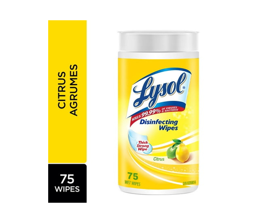 Lysol Disinfecting Wipes, Citrus, 75ct - 75 ct