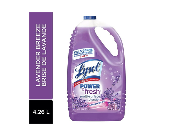 Nettoyant tout usage Lysol - Lavande, Nettoyant Multi-Surfaces, 4.26 l - 4,26 L