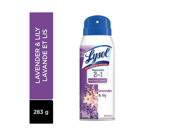 Lysol® NeutraAir 2in1™, Lavender Lily, Disinfects, Kills Odour Causing Bacteria, Kills 99.9% of Viruses & Bacteria, 283 g - 283g