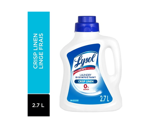 Lysol® Laundry Disinfectant, Crisp Linen, 0% Bleach, Eliminates germs that detergents may leave behind, 2.7 L - 2.7 L
