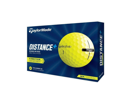 TaylorMade DISTANCE+ Golf Balls - Yellow