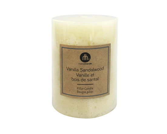 Hometrends 4" Vanilla Sandalwood Scented Pillar Candle - Other
