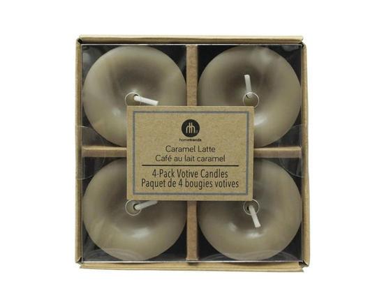 Hometrends CARAMEL LATTE Scented 3-Pack Frosted Glass Filled Votive Candles - Other