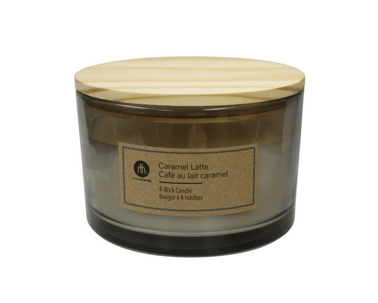 Hometrends 15oz Caramel Latte Scented 4-Wick Candle - Other
