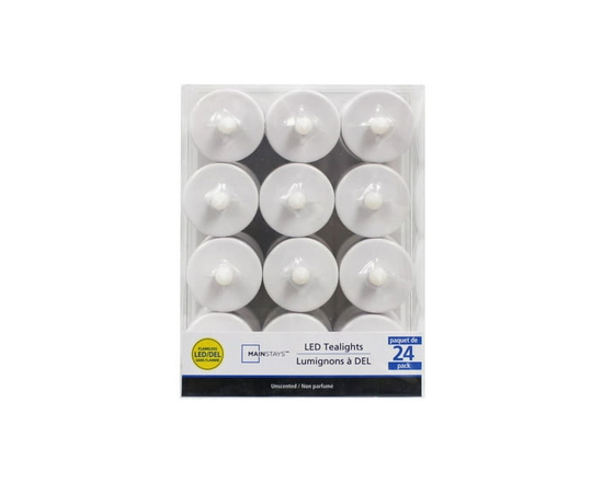 Mainstays Unscented LED Tealight Candles - 24 Pack