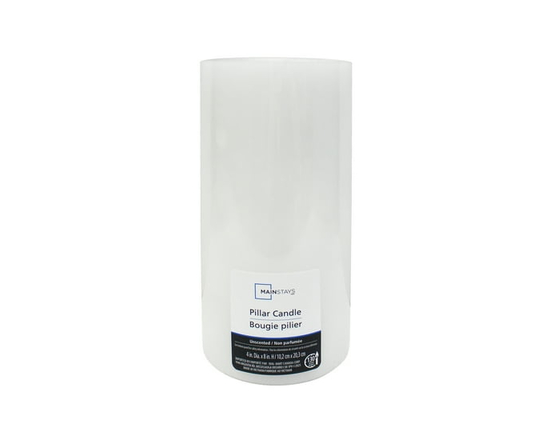 Mainstays Unscented White Pillar Candle - 4" Dia x 8"H