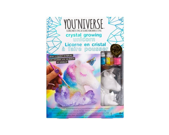 YOUniverse Licorne sur lequel faire pousser des cristaux, kit DIY Faire pousser des cristaux - 4 Po x 2,2 Po x 4,875 Po