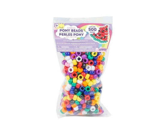 Horizon Group USA Rainbow Pony Beads, 500-Pack
