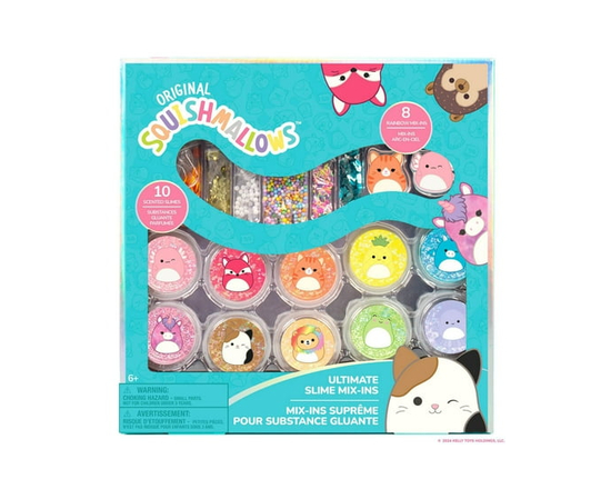 Squishmallows™ authentiques, Mix-ins suprême pour substance gluante, lot de 10 pots