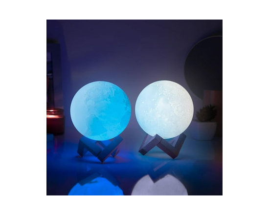 Merkury Innovations – Lampes LED lumineuses Terre + Lune – Lot de 2