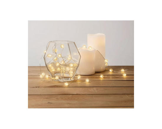 Merkury Innovations Cracked Orbs Silver Wire LED String Lights