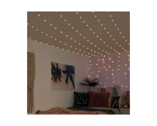 Merkury Innovations – Rideau lumineux LED multicolore pour plafond, 4 pi x 6 pi (1 pièce)