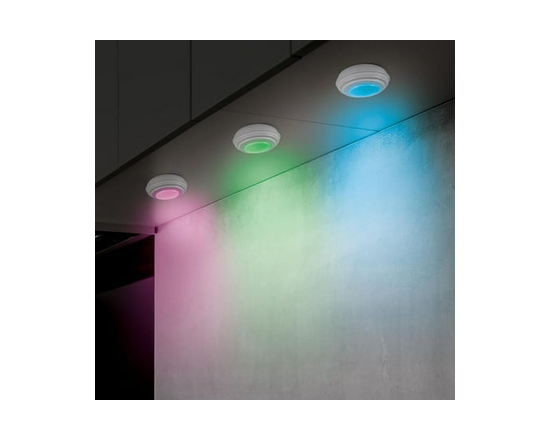 Merkury Innovations Multiglo Multicolor Puck Lights - 3-pack
