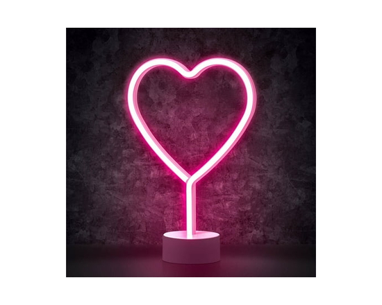 Merkury Innovations 12 inch Heart LED Neon Light, Pink LEDs 1-pack