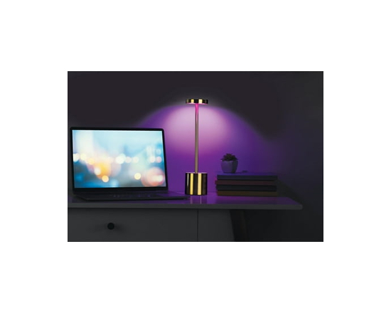 Merkury Innovations 10.5" Metal Muticolor LED Touch Lamp Gold, 1-pack - 10.5inH