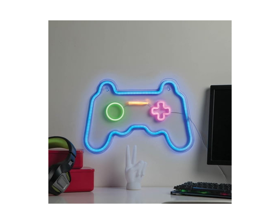 Merkury Innovations 16.14" Gaming LED Neon Wall Sign, Blue 1-pack