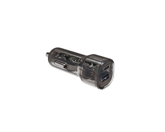 Merkury Innovations Circuit PD Enabled 38W Fast Charging Transparent Black USB Car Charger