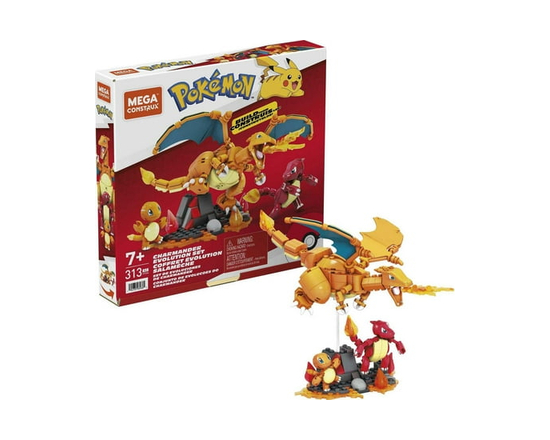 MEGA Pokémon Building Toy Kit Charmander Set with 3 Action Figures (313 Pieces) for Kids