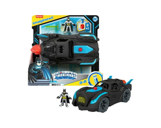Imaginext DC Super Friends Lights & Sounds Batmobile, Batman Figure & Vehicle, 3-Piece Preschool Toys