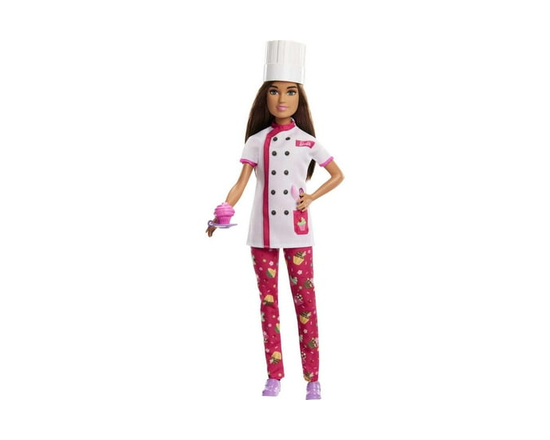 Barbie Métiers-Poupée Barbie Cheffe Pâtissière et accessoires - comme Montré