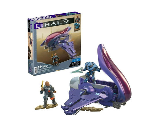 MEGA HALO Renegade Banshee Vehicle Building Kit with 2 Micro Action Figures (205 pieces) - M