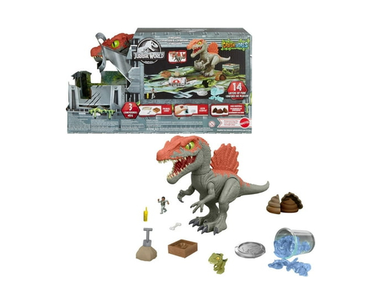 Jurassic World Crushivores Spinosaurus Cage Crasher Dinosaur Action Figure Unboxing Toy & Compounds