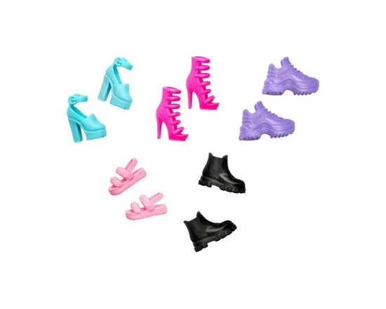 Barbie Doll Accessories, 5 Pairs of Shoes Including Heels, Sneakers & Sandals