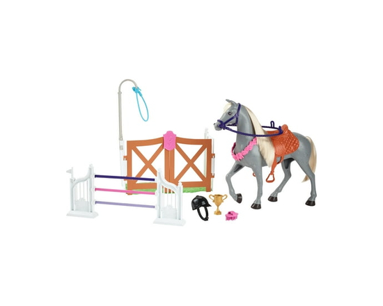 Barbie World Horse Stable Playset with Toy Horse, Jump, & Accessories, 7-Piece Set - Walmart Exclusive
