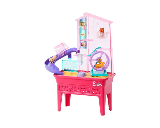 Barbie World Hamster Pet Playground Playset with 9 Pieces Including Wheel, Hamsters, & Food Accessories - Walmart Exclusive