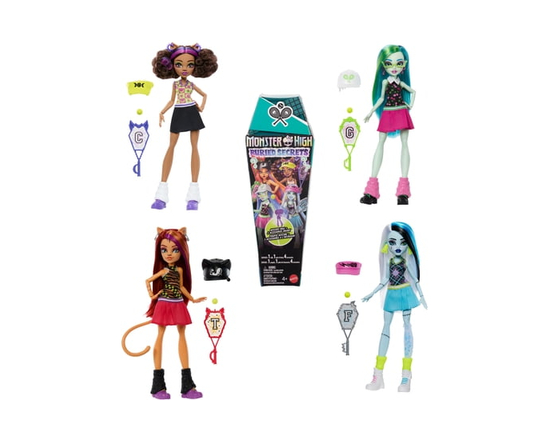 Monster High Poupées surprises Secrets Enfouis, thème “Crocs en bord de terrain” (personnages variables)