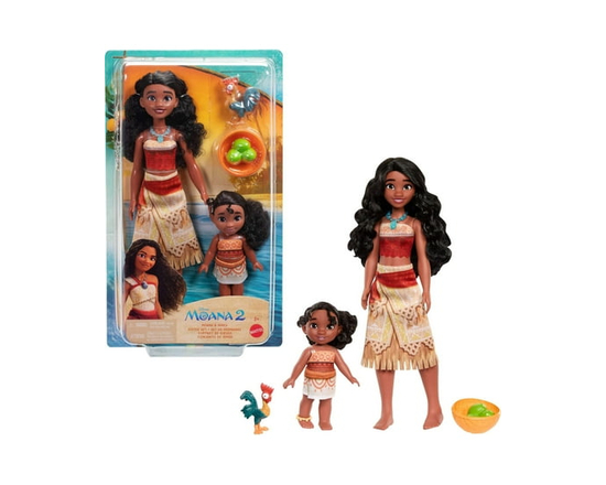Disney Moana 2 Moana & Simea Sister Set with 2 Fashion Dolls & 3 Accessories, Inspired by the Movie