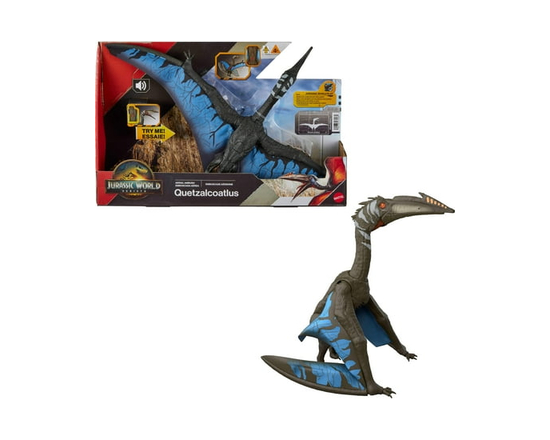Figurine Quetzalcoatlus de JurassicWorld Rebirth, jouet dinosaure ailé avec son, Embuscade aérienne - Exclusivité Walmart
