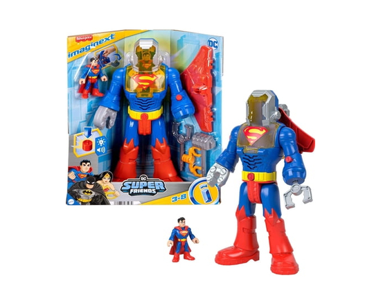 Imaginext DC Super Friends Superman Insider & Exo Suit Robot with Lights & Sounds, 6 Pieces